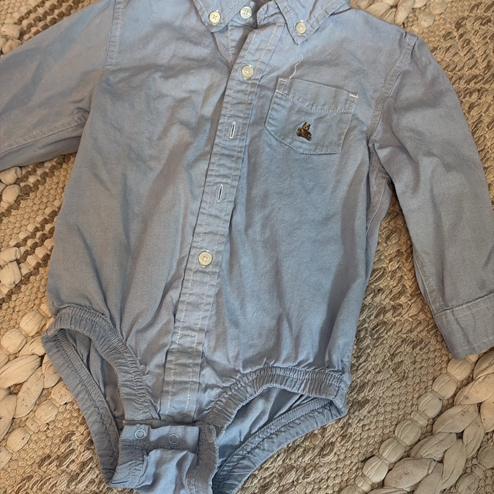 GAP Light Blue Long Sleeve Bodysuit